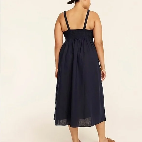 J. Crew | Dresses | J Crew Smocked Beach Linen Dress | Poshmark